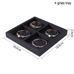 Superior Black PU Leather Ring Jewelry Display Tray Insert Charm Pendant Earring Accessories Bracelet Storage Stand Holder Shelf