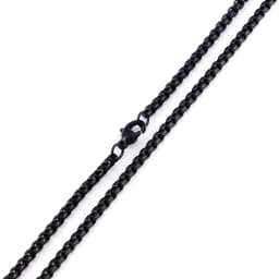 3mm Titanium Link Square Pearl Chains Black/Gold Color Vintage Stainless Steel Long Choker Necklace For Men Fashion Jewelry