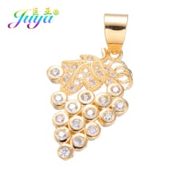 Juya DIY Jewelry Components Cz Paved Glitters Locket Heart Key Charm Pendant Accessories For Women Fashion Jewelry Making