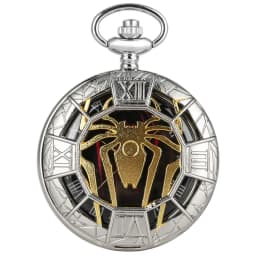 Gold Hollow Spider Design Quartz Pocket Watch Silver Half Hunter Pendant Necklace Clock Best Gifts Boys Men Women New 2019