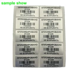 500pcs Custom Print Tamper Proof Evidence Warranty VOID Label Sticker Serial NO. Seals Can Do French Russian Spanish Language