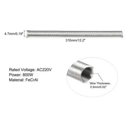 Uxcell Heating Element Coil Wire AC220V 1200W 800W 1000W 1500W Kiln Furnace Heater Wire 5.6x480mm 4.7x310mm 4.9x410mm 5.8x560mm