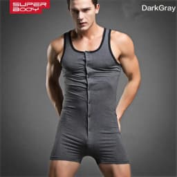 Superbody Sexy Leotard Undershirt Men Bodysuit Body Stocking Sexy Jumpsuit Wrestling Sport Cotton Top and Bottom Shaper Men Club