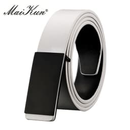 Maikun Belts for Men High Quality Smooth Buckle Synthetic Leather Male Belt Fashionable Men Belt for Jeans