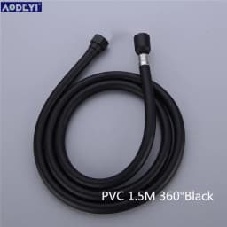 PVC High Pressure Silver & Black Smooth Shower Hose For Bathroom Handheld Head Flexible Plumbing Anti Winding GI/2 Universal