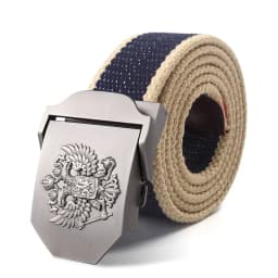 SupSindy Men Canvas Belt Russian Metal Buckle Soviet CCCP Army Military Tactical Belts for Women Jeans Waistband Male Strap