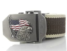 SupSindy Men Canvas Belt USA Eagle Metal Buckle Army Military Tactical Belts for Men Jeans Outdoor Training Soldier Strap Male