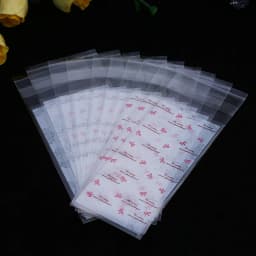 100pcs/lot Size 5*10+3cm Plastic Cookie Packaging Cupcake Wrapper Bags opp Self Adhesive gift bag For DIY candy Lipstick packag