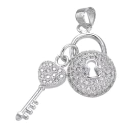 Juya DIY Jewelry Components Cz Paved Glitters Locket Heart Key Charm Pendant Accessories For Women Fashion Jewelry Making