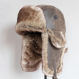 Unisex Winter Men Warm Russian Ushanka Hat with Ear Flap Pu Leather Faux Fur Trapper Cap Earflap for Women Pilot Trooper Hats