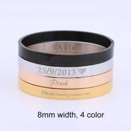 Personalized Bracelets For Women Girl Laser Engraved Name Bangle Stainless Steel Jewelry Gift Armbanden