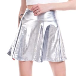 PU Shiny Metallic Color Sexy Bodycon Mini Skirts Women High Waist A-line Flare Skirt New Fashion Summer Streetwear Short Skirts