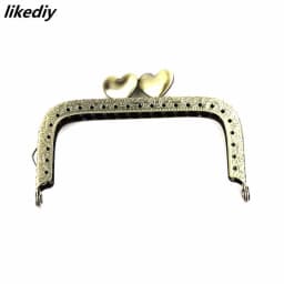10 Pcs/Lot 8.5 CM Bronze/Silver Square Embossing Metal Purse Frame Love Heart Kiss Clasp Handle For Bag Accessory