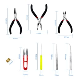 8PCS Stainless Jewelry Making Tools Set with Plier, Round Nose Plier, Scissor Tweezers Beading Tool Kit for Bracelet Necklace DI