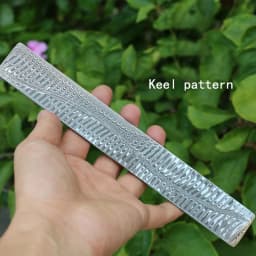 Wave/Keel Sandwich Pattern Steel for DIY Knife Making Damascus Steel Knife Blade Blank Heat Treatment -1Piece