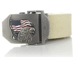 SupSindy Men Canvas Belt USA Eagle Metal Buckle Army Military Tactical Belts for Men Jeans Outdoor Training Soldier Strap Male