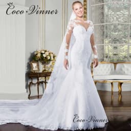Customized V-neck Long Sleeve Mermaid Wedding Dresses 2026 New Illusion Back Lace Appliques Elegant Bride Dress For Women W0058