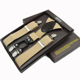 Man Suspenders 4 Clips Leather Braces Adjustable Four Clip-on Belt Strap Trousers Suspensorio Father Gifts Ligas
