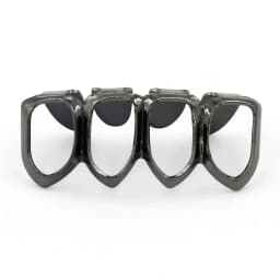 TOPGRILLZ Grill Set Gold Color Plated Four Full Open Face Hollow Tooth Grillz Top with CZ & Bottom Teeth Grills For Men & Women