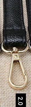Bag Handle belt Black PU Lady handbag accessories With Snap hook/Dog hook 2.5cm 2cm 1.2cm width