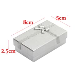 32pcs Cardboard Jewelry Boxes 1.9''x3.1'' Silver Gift Boxes for Pendent Necklace Earrings Ring Box Packaging with White Sponge