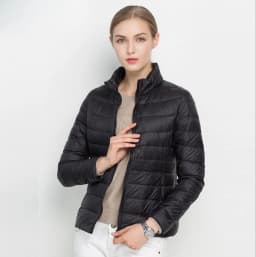 Women White Duck Down Jacket Winter Fall Female Ultra Light Down Jackets Slim Solid Long Sleeve Parkas Candy Color Zip Coat