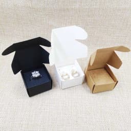 DIy paper jewelry box with earring card inserts 100box +100 ring /earring cards white/brown/black gift box earring ring box