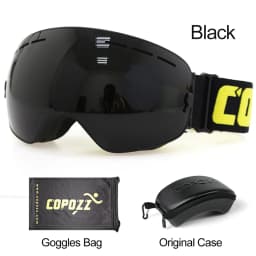COPOZZ Ski Goggles with Box Case Ski Mask UV400 Anti-fog Snow Goggles Big Spherical Skiing Snowboarding for Women Men