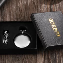 Vintage Silver Pocket Watch Mechanical Man Hand Wind Steampunk Necklace Fob Watch Chain Roman Numerals Lady Clock For Women Men
