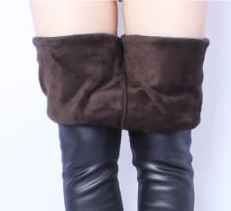 Leather Leggings Winter Fleece Lined Legging Fit High Stretchy Solid Good Elastic Slim Trousers Women OUC1705 Aidayou