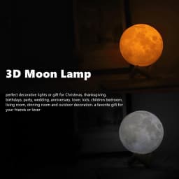 Dropship 3D Print Moon Lamp Moonlight Colorful Touch USB Led Night Light Rechargeable Nightlight Home Decor Creative Gift