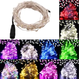 DC12V Micro Rice Wire Silver Fairy String Lights Xmas Garland Light Lamp for Christmas Party Wedding Decoration ourdoor 10m 20m