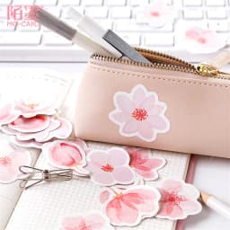 45Pcs Cherry Blossom Sakura Decorative Stickers Pack Adhesive DIY Diary Stationery Children's Gift