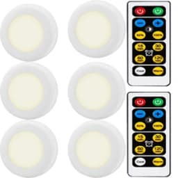 1-6pcs LED Under Cabinet Light 3 Colors Dimmable Night Light with Remote Control Battery Powered Bedroom Lamp Wardrobe Lights