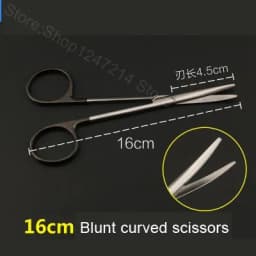 12.5 15 16 18cm black handle round head scissors fine blunt straight straight scissors