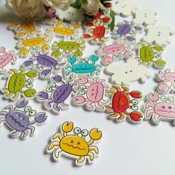 30PCs/lot Ocean Series Buttons for Sewing Decorative Buttons Scrapbooking Crafts Clothing Accessories Wooden Buttons