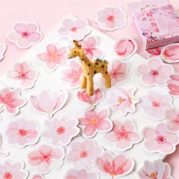 45Pcs Cherry Blossom Sakura Decorative Stickers Pack Adhesive DIY Diary Stationery Children's Gift