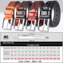 MEDYLA Belts For Men High Quality Cow Genuine Leather Embossing Belt Male Fashion Classic Vintage Pin Buckle Strap For