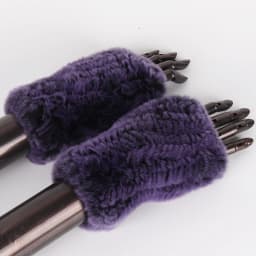 New Women 100% Real Genuine Knitted Rex Rabbit Fur Mittens Winter Warm Lady Real Fur Fingerless Gloves Handmade Knit Fur Mitten