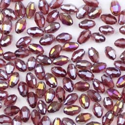 WLYeeS 4*6mm Austrian Mix Color Oval Glass Beads Small Loose Faceted Space Crystal Rice Beads for Jewelry Making DIY Accessories