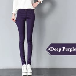 JLZXSY NEW Popular Basic Cotton Slim Pants Colorful Denim Jeans Skinny Pencil Pants