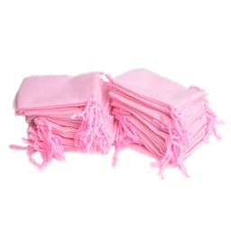 De Bijoux 100Pcs 7x9cm Pink Drawstring Velvet Pouch Bag Jewelry Bag,Annual Christmas Wedding Party Promo Gift Bags sachet bonbon