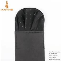 Factory Men's Pre-folded Pocket Square Silver Polka Dot Handkerchiefs Formal Wedding Party Business Chest Towel Black White Red