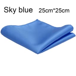 Ricnais Classic Silk Handkerchiefs Solid 25cm*25cm Hanky Red Gold Champagne Pocket Square For Man Wedding Business Party