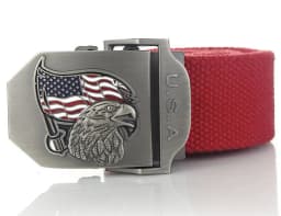 SupSindy Men Canvas Belt USA Eagle Metal Buckle Army Military Tactical Belts for Men Jeans Outdoor Training Soldier Strap Male