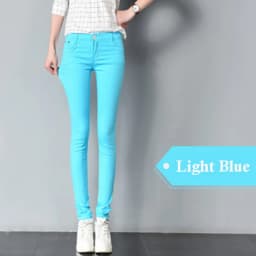 JLZXSY NEW Popular Basic Cotton Slim Pants Colorful Denim Jeans Skinny Pencil Pants