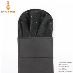 Factory Men's Pre-folded Pocket Square Silver Polka Dot Handkerchiefs Formal Wedding Party Business Chest Towel Black White Red
