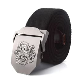 SupSindy Men Canvas Belt Russian Metal Buckle Soviet CCCP Army Military Tactical Belts for Women Jeans Waistband Male Strap