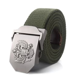 SupSindy Men Canvas Belt Russian Metal Buckle Soviet CCCP Army Military Tactical Belts for Women Jeans Waistband Male Strap