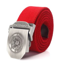 SupSindy Men Canvas Belt US Army Eagle Metal Buckle Military Tactical Belts for Men Jeans Waistband Soldier Male Strap Black